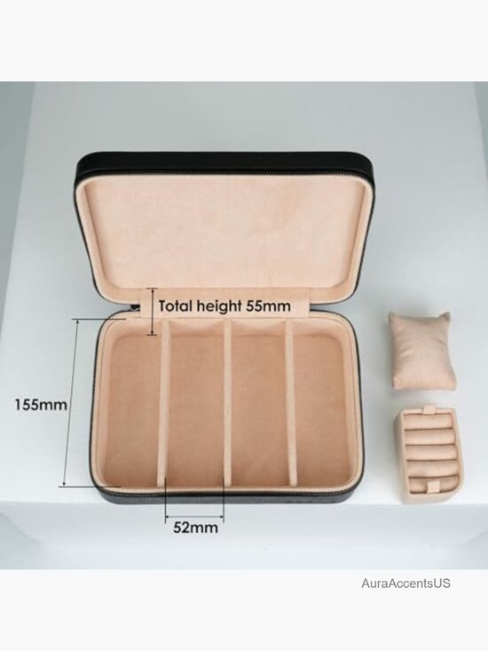 4-Slot Real Leather Sunglasses Travel Case Eyeglass Storage Box Organizer